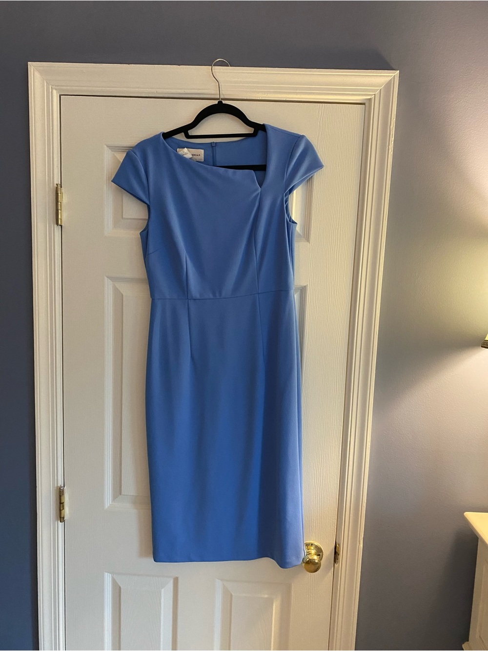 Donna Morgan size 6 blue short sleeve dress dry cleaned